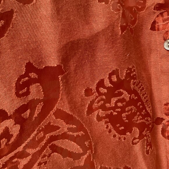 Notations orange burn out patterned blouse, size XL - Picture 3 of 5